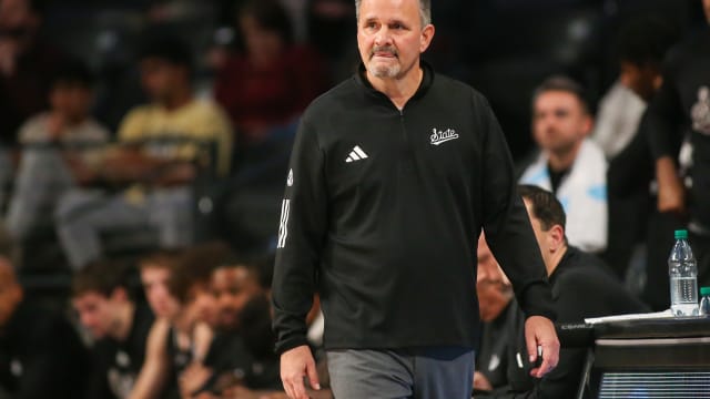 Nov 28, 2023; Atlanta, Georgia, USA; Mississippi State Bulldogs head coach Chris Jans in the first half against the Georgia Tech Yellow Jackets at McCamish Pavilion. Mandatory Credit: Brett Davis-USA TODAY Sports